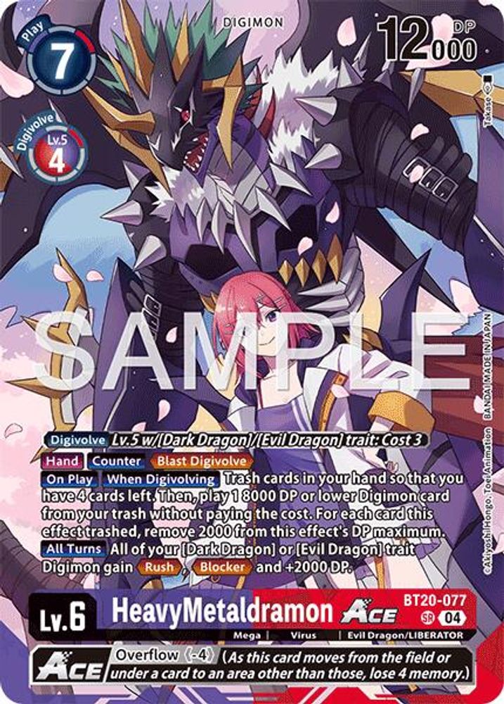 HeavyMetaldramon ACE (BT20-077) - SUPER RARE - LM-08 Digimon Limited Card Pack Final Crest