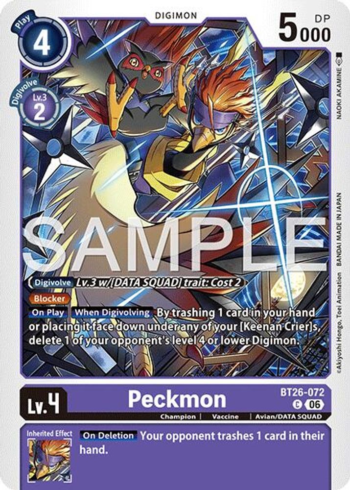 PLAYSET 4x Peckmon -  (BT26-072) Common - Digimon Timeless Bonds