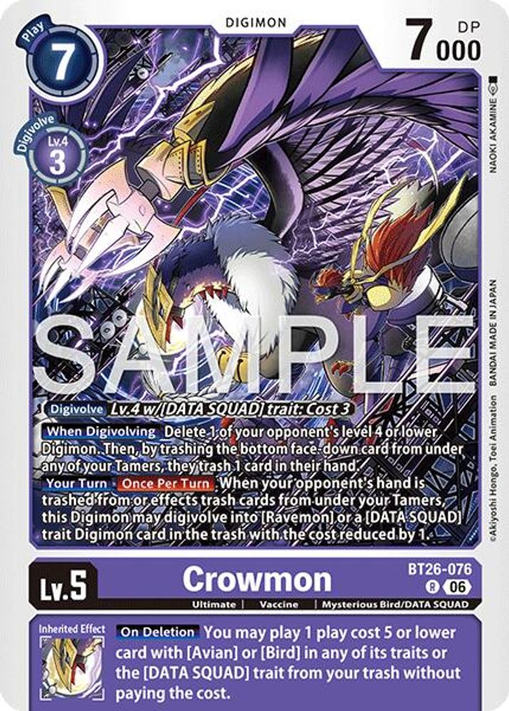 Crowmon (BT26-076) Rare - Digimon Timeless Bonds