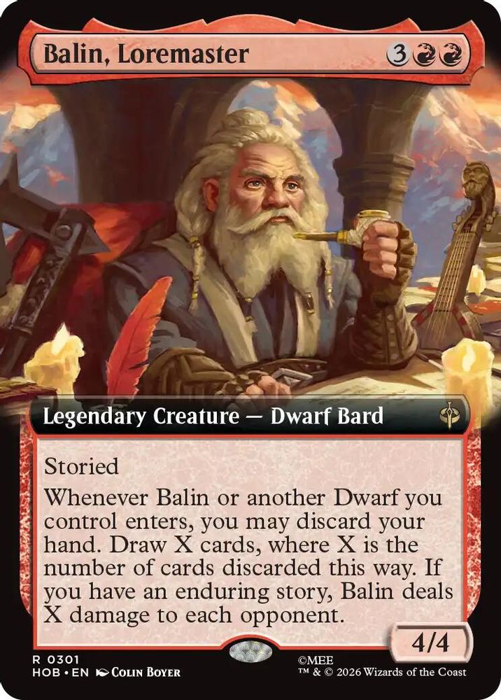 [FOIL] Balin, Loremaster (Extended Art) #301 - RARE HOB - The Hobbit