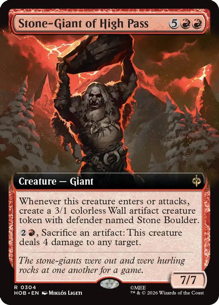 [FOIL] Stone-Giant of High Pass (Extended Art) #304 - RARE HOB - The Hobbit
