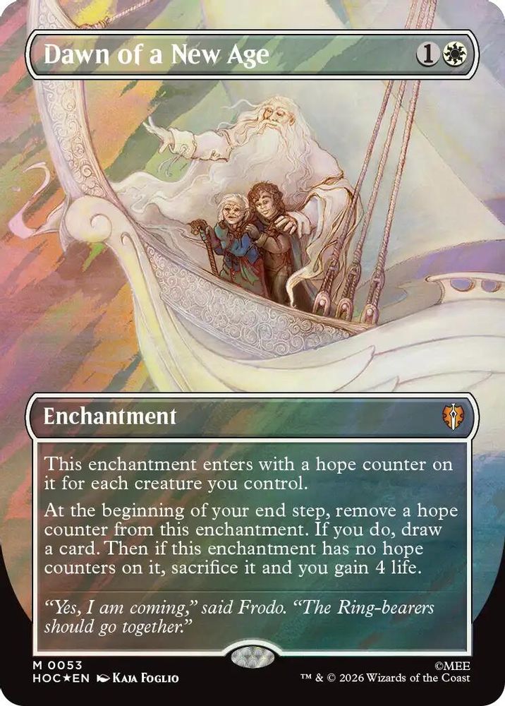 [FOIL] Dawn of a New Age (Borderless) (Surge Foil) #053 - MYTHIC HOC - The Hobbit: Eternal-Legal