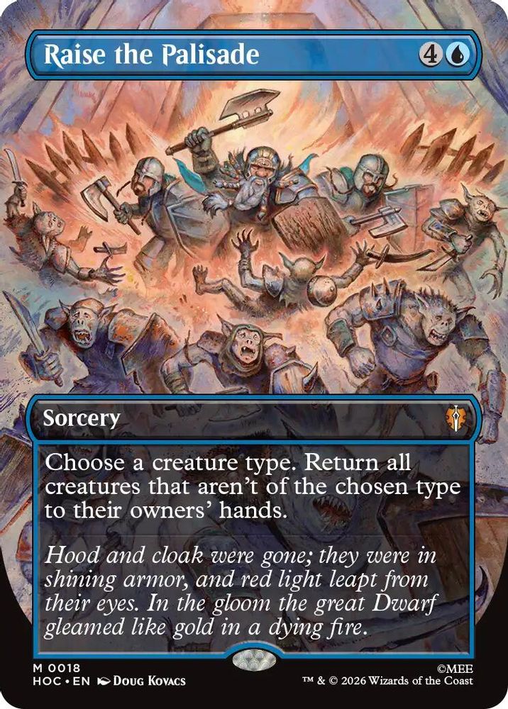 [FOIL] Raise the Palisade (Borderless) #018 - MYTHIC HOC - The Hobbit: Eternal-Legal