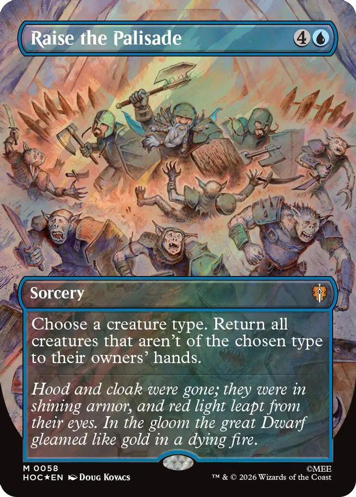 [FOIL] Raise the Palisade (Borderless) (Surge Foil) #058 - MYTHIC HOC - The Hobbit: Eternal-Legal