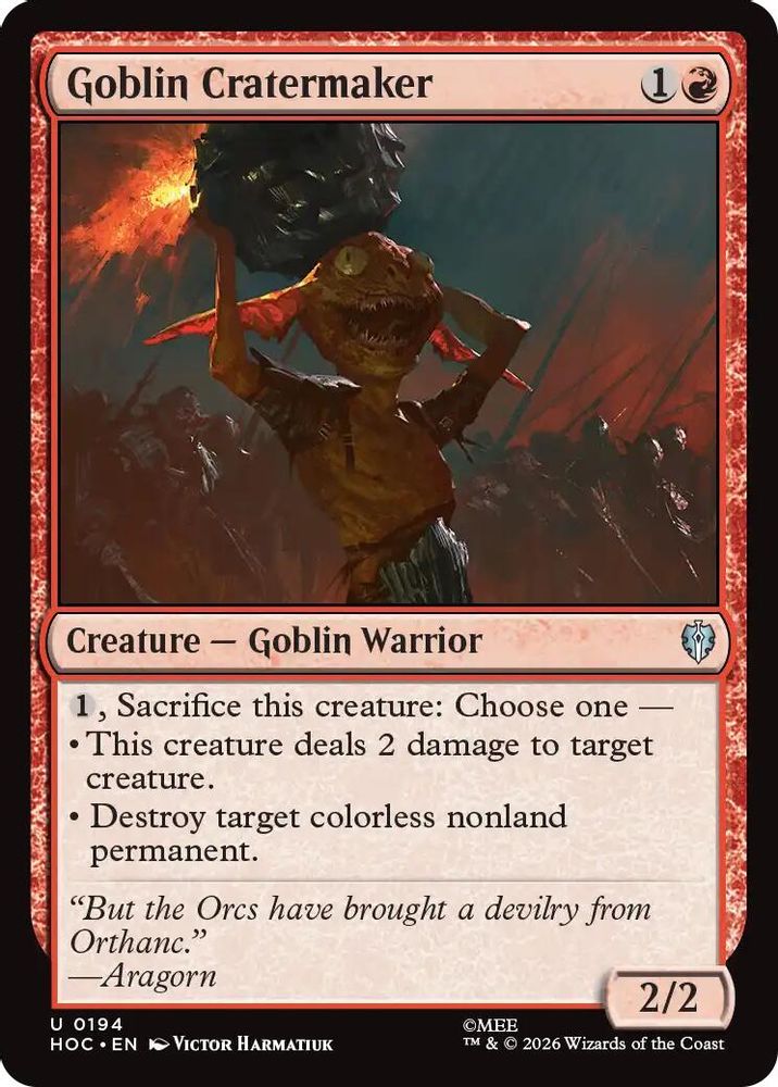Goblin Cratermaker #194 - UNCOMMON HOC - The Hobbit: Eternal-Legal
