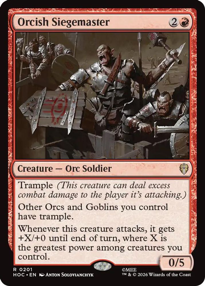 Orcish Siegemaster #201 - RARE HOC - The Hobbit: Eternal-Legal