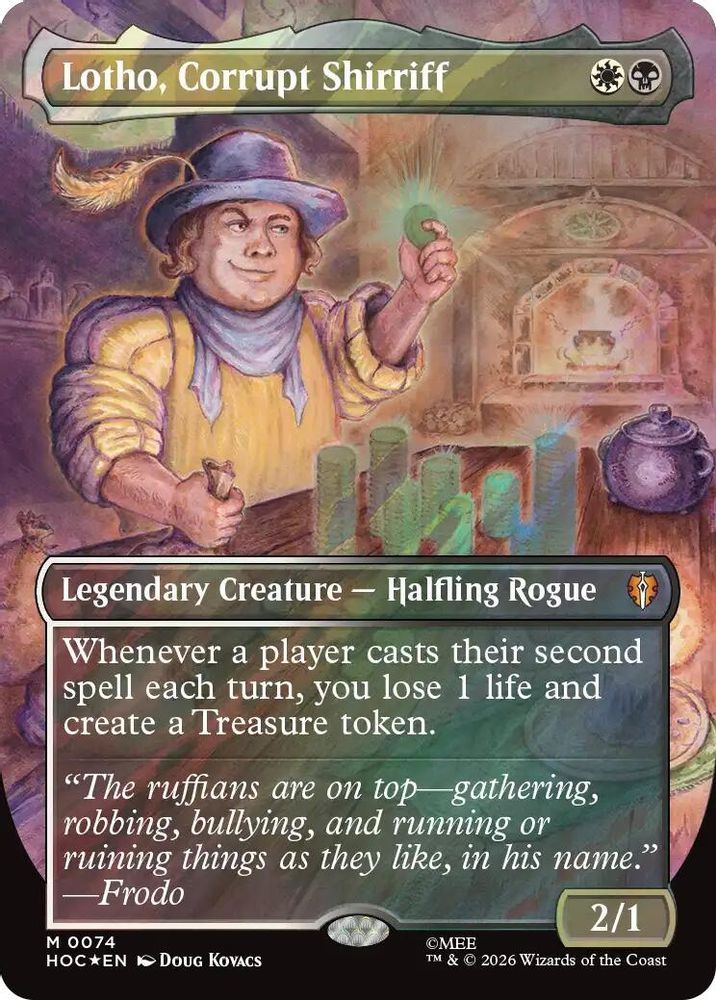 [FOIL] Lotho, Corrupt Shirriff (Borderless) (Surge Foil) #074 - MYTHIC HOC - The Hobbit: Eternal-Legal
