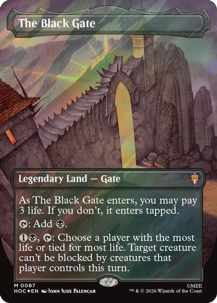 [FOIL] The Black Gate (Borderless) (Surge Foil) #087 - MYTHIC HOC - The Hobbit: Eternal-Legal