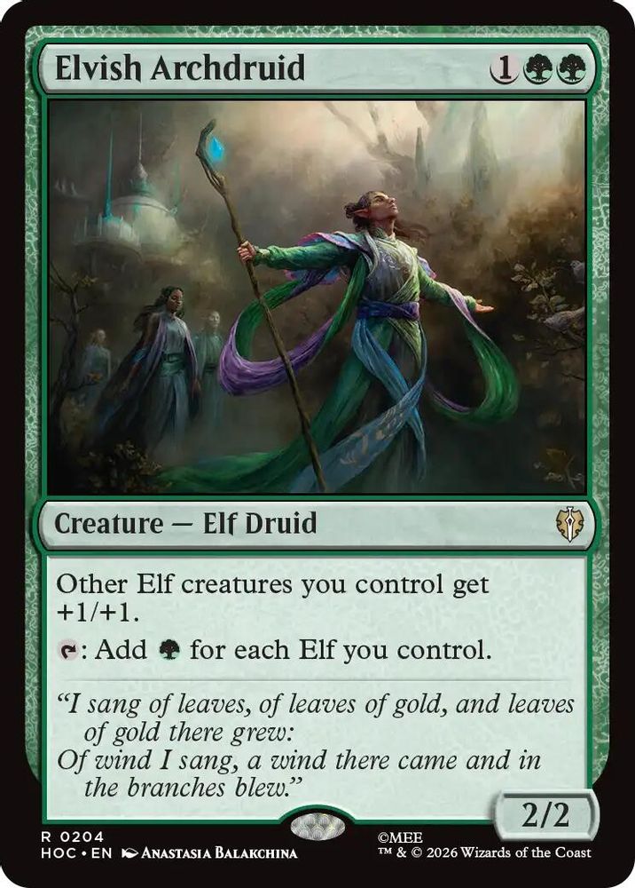Elvish Archdruid #204 - RARE HOC - The Hobbit: Eternal-Legal