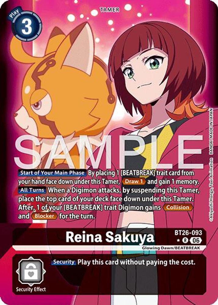 [ALTERNATE ART] Reina Sakuya - (BT26-093) Rare - Digimon Timeless Bonds