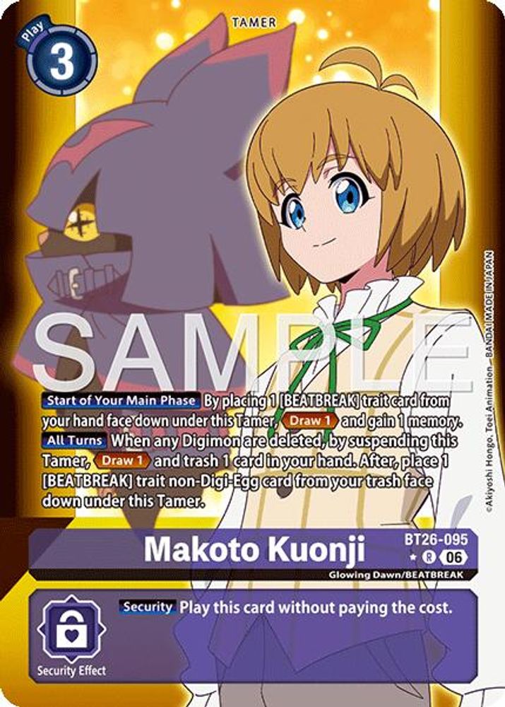 [ALTERNATE ART] Makoto Kuonji - (BT26-095) Rare - Digimon Timeless Bonds