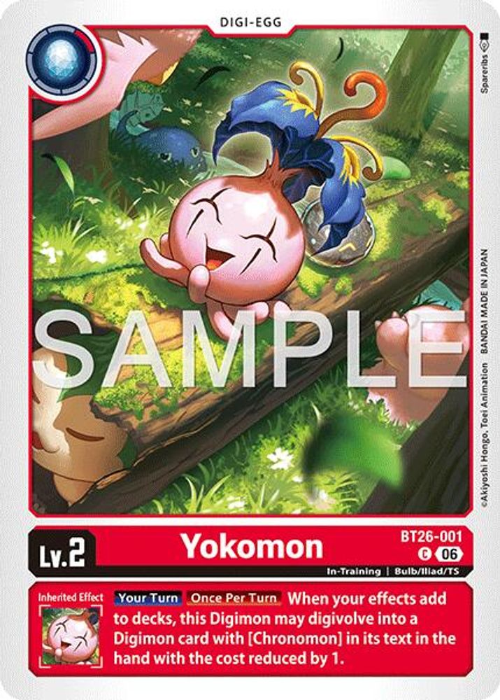 PLAYSET 4x Yokomon -  (BT26-001) Common - Digimon Timeless Bonds