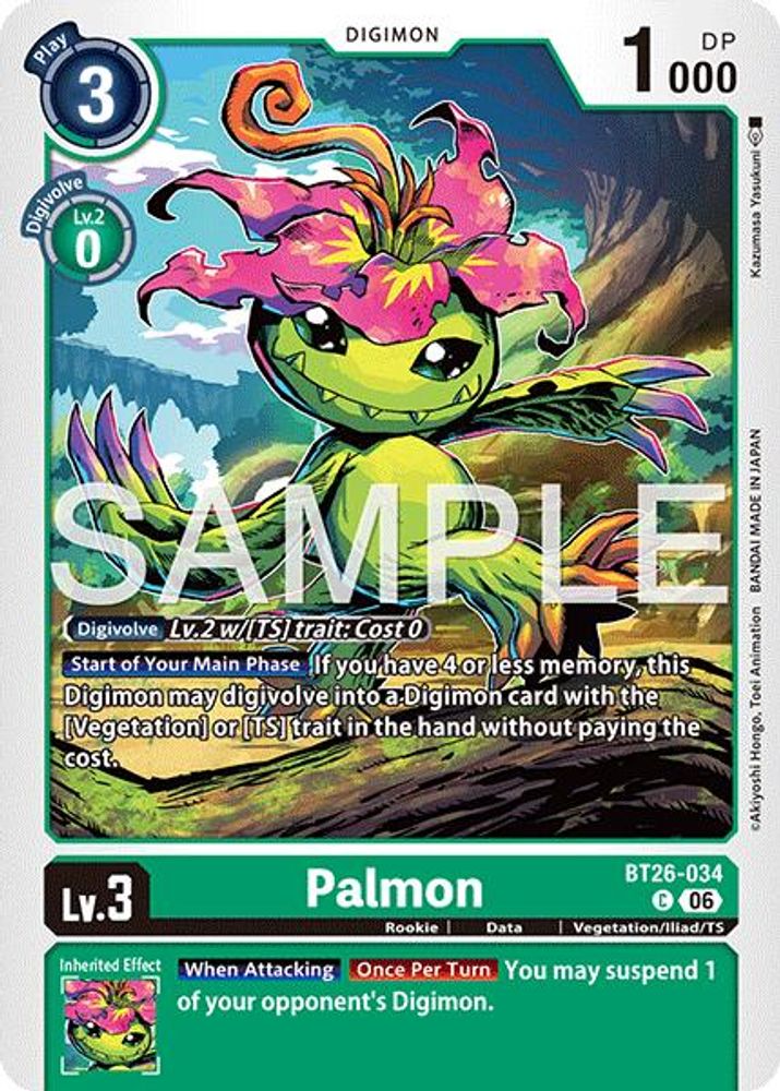 PLAYSET 4x Palmon -  (BT26-034) Common - Digimon Timeless Bonds