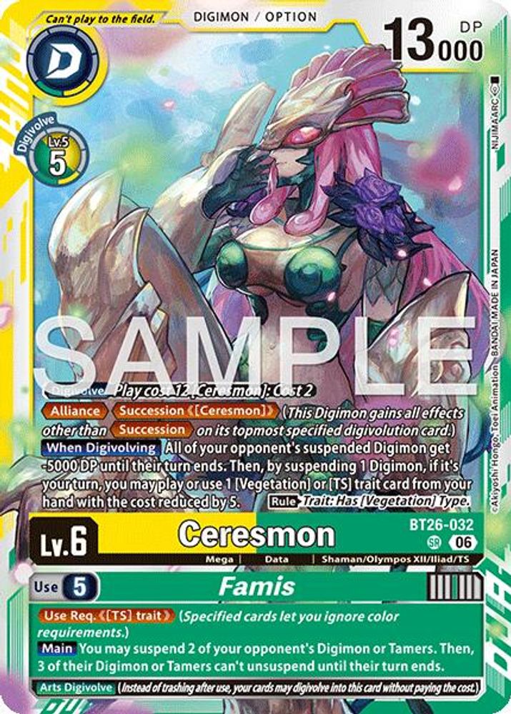 Ceresmon // Famis (BT26-032) Super Rare - Digimon Timeless Bonds