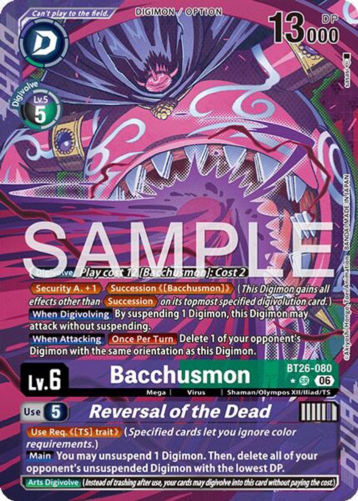 [ALTERNATE ART] Bacchusmon // Reversal of the Dead - (BT26-080) Super Rare - Digimon Timeless Bonds
