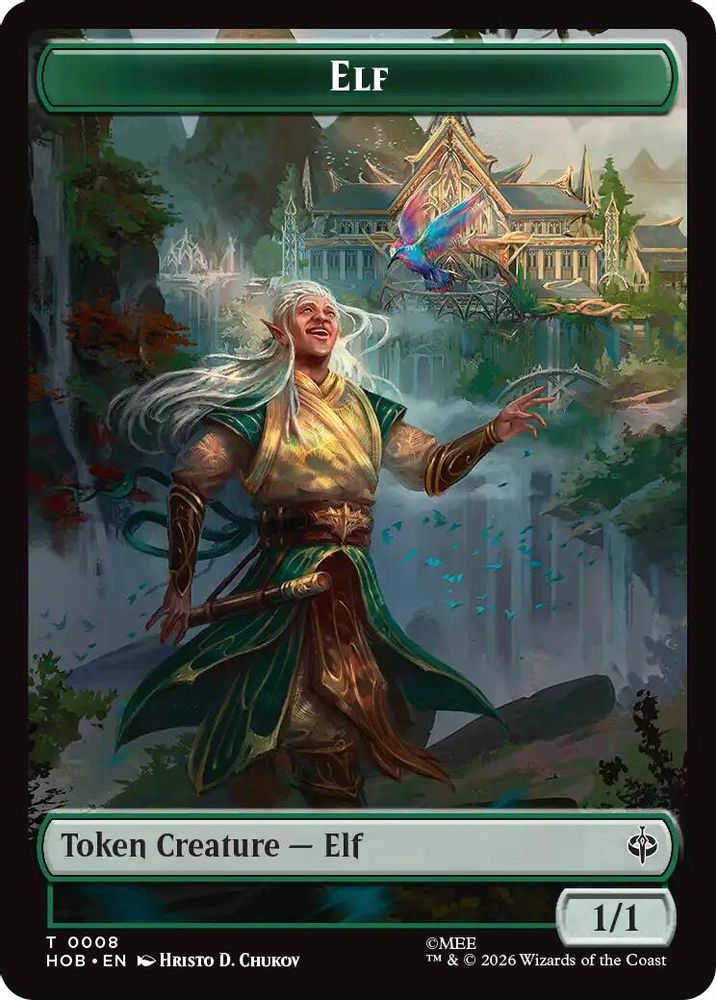[FOIL] Elf // Treasure (0013) Double-Sided Token #8 // 13 - TOKEN HOB - The Hobbit
