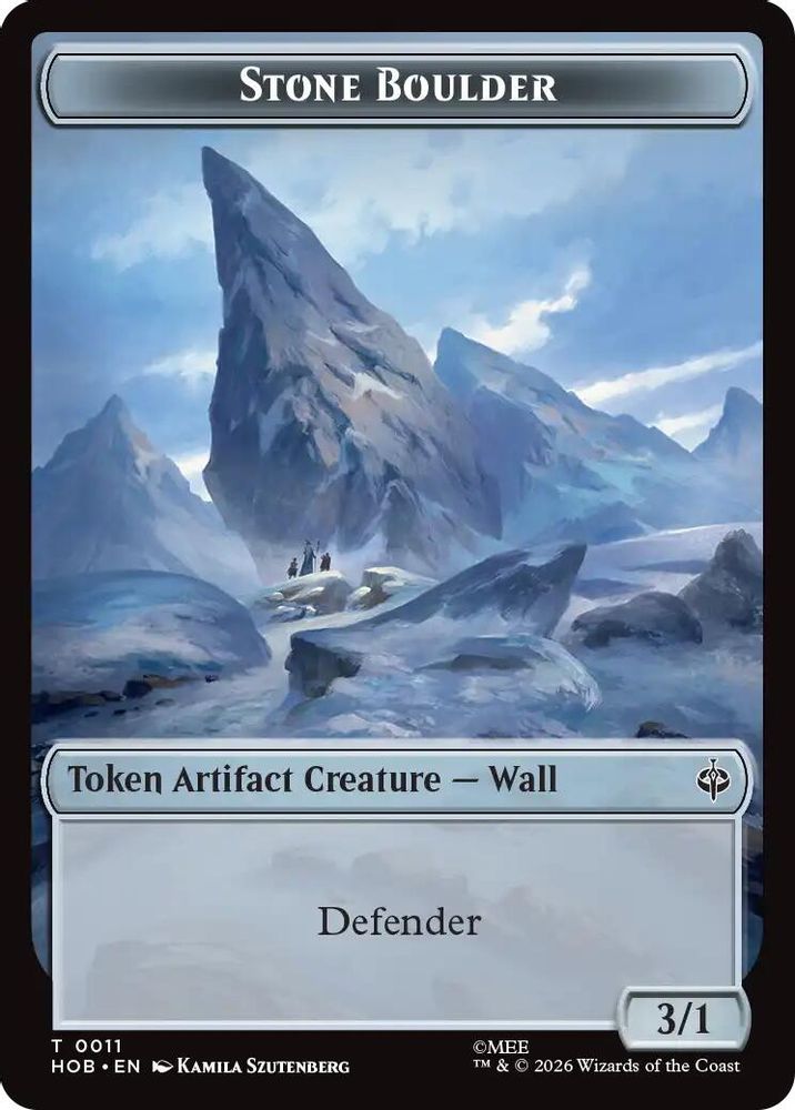 Stone Boulder // Dragon Double-Sided Token #11 // 5 - TOKEN HOB - The Hobbit