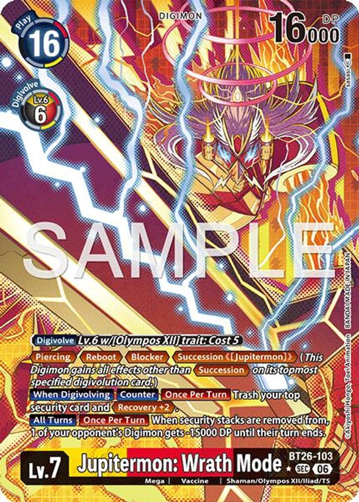 [ALTERNATE ART] Jupitermon: Wrath Mode - (BT26-103) Secret Rare - Digimon Timeless Bonds
