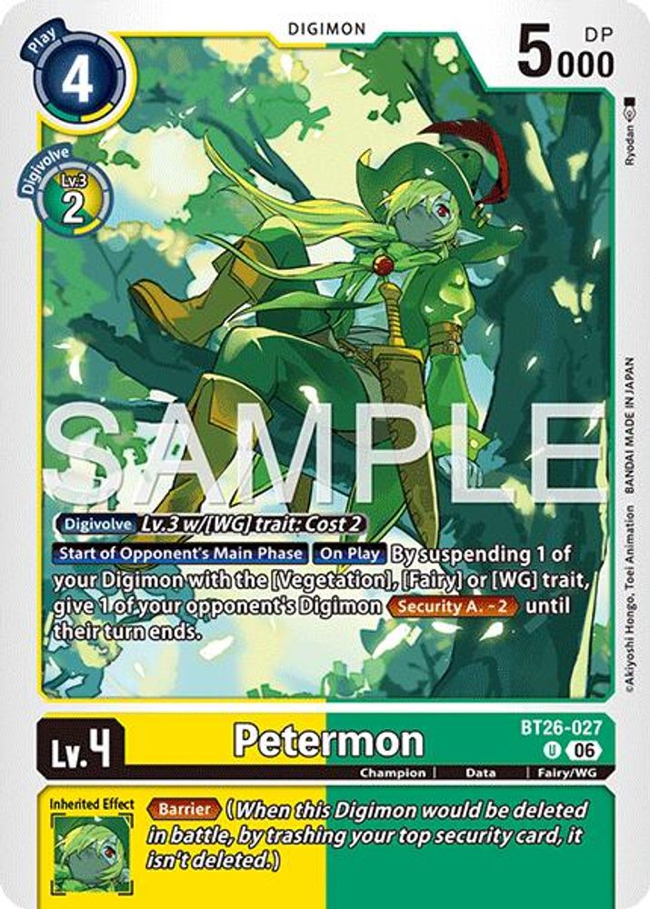 PLAYSET 4x Petermon -  (BT26-027) Uncommon - Digimon Timeless Bonds