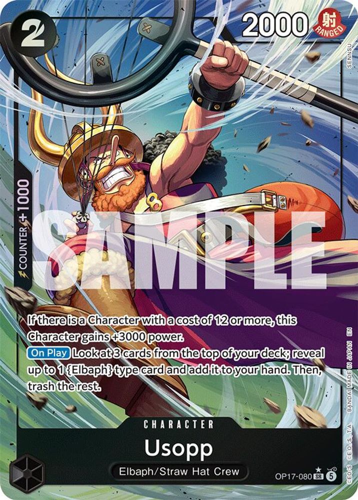 Usopp (Alternate Art) -  (OP17-080) - Super Rare - One Piece OP17 The World's Strongest Warriors