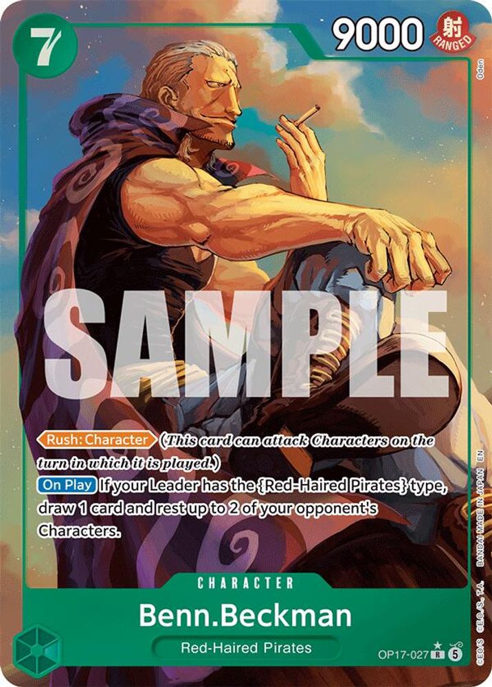 [ALTERNATE ART] Benn.Beckman (OP17-027) - Rare - One Piece OP17 The World's Strongest Warriors
