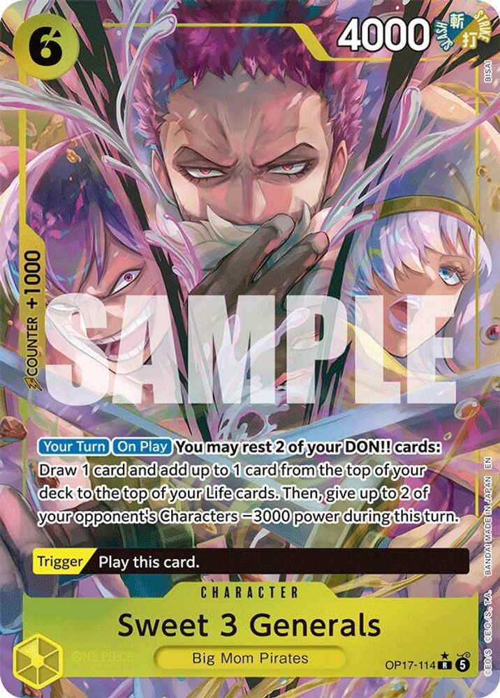 [ALTERNATE ART] Sweet 3 Generals (OP17-114) - Rare - One Piece OP17 The World's Strongest Warriors