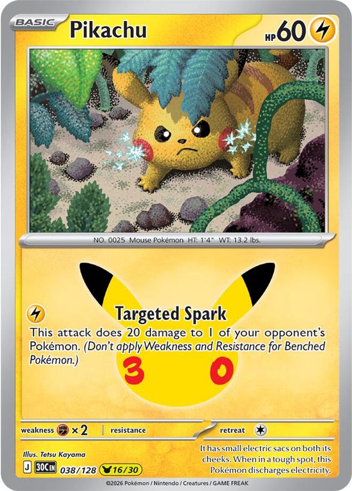 Pikachu [16/30] - 038/128 -  (Pikachu Rare) - Pokemon ME 30th Celebration