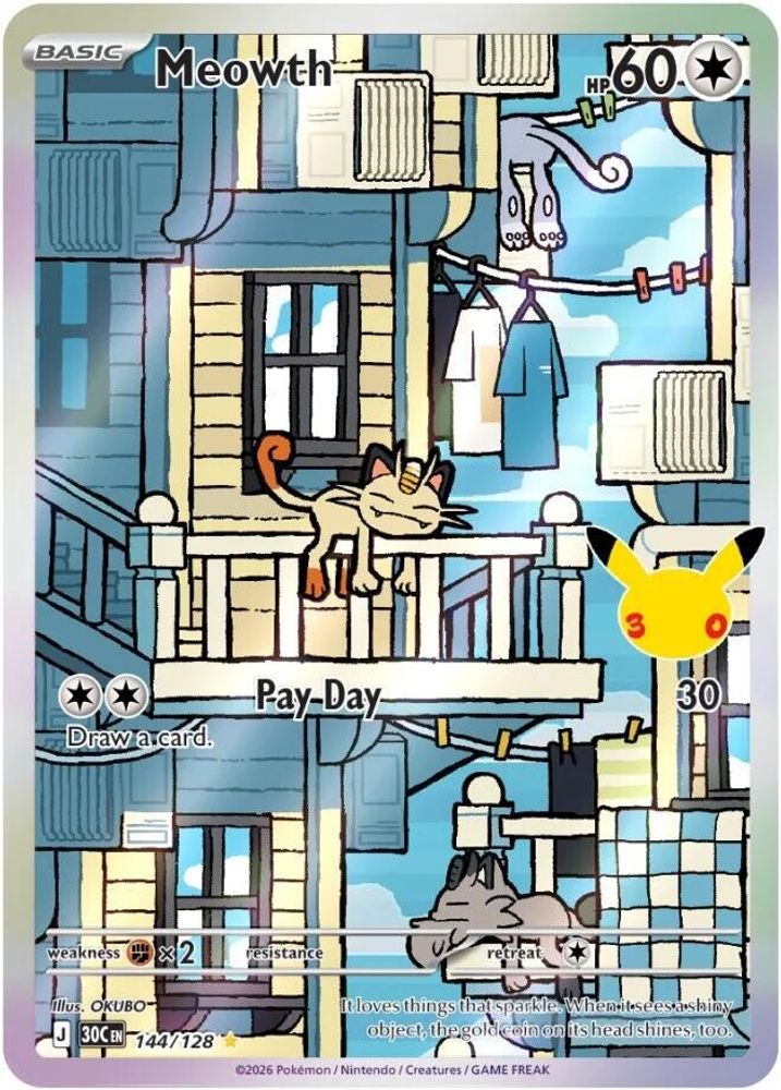 Meowth - [  144/128 ] -  Illustration Rare - Pokemon ME 30th Celebration