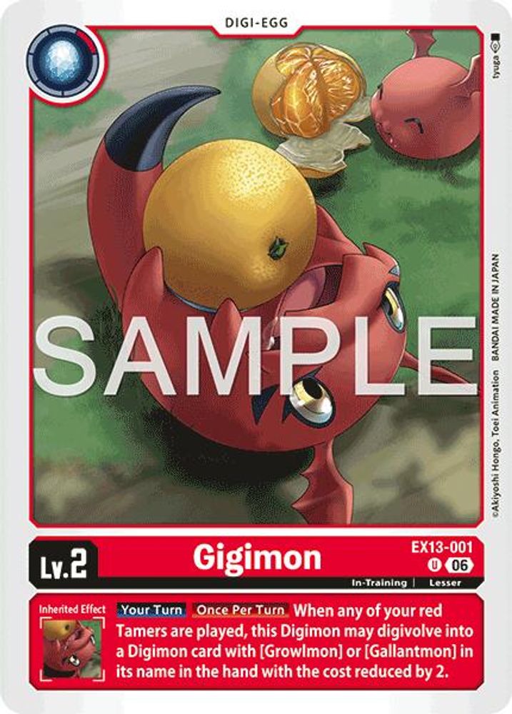 PLAYSET (4) 4x Gigimon (EX13-001) Uncommon - Digimon EX-13 Chivalrous XIII-Cherry Collectables