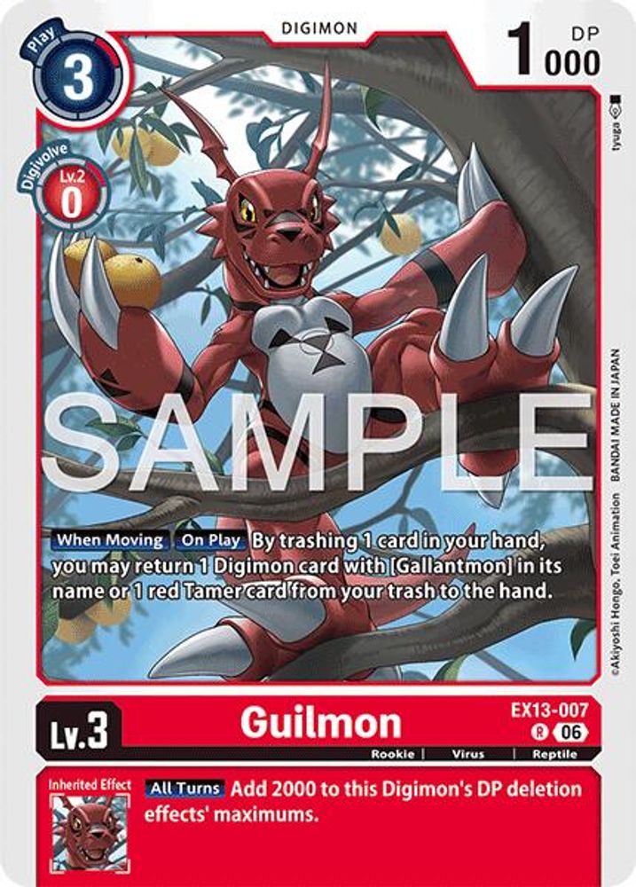 Guilmon (EX13-007) Rare - Digimon EX-13 Chivalrous XIII-Cherry Collectables