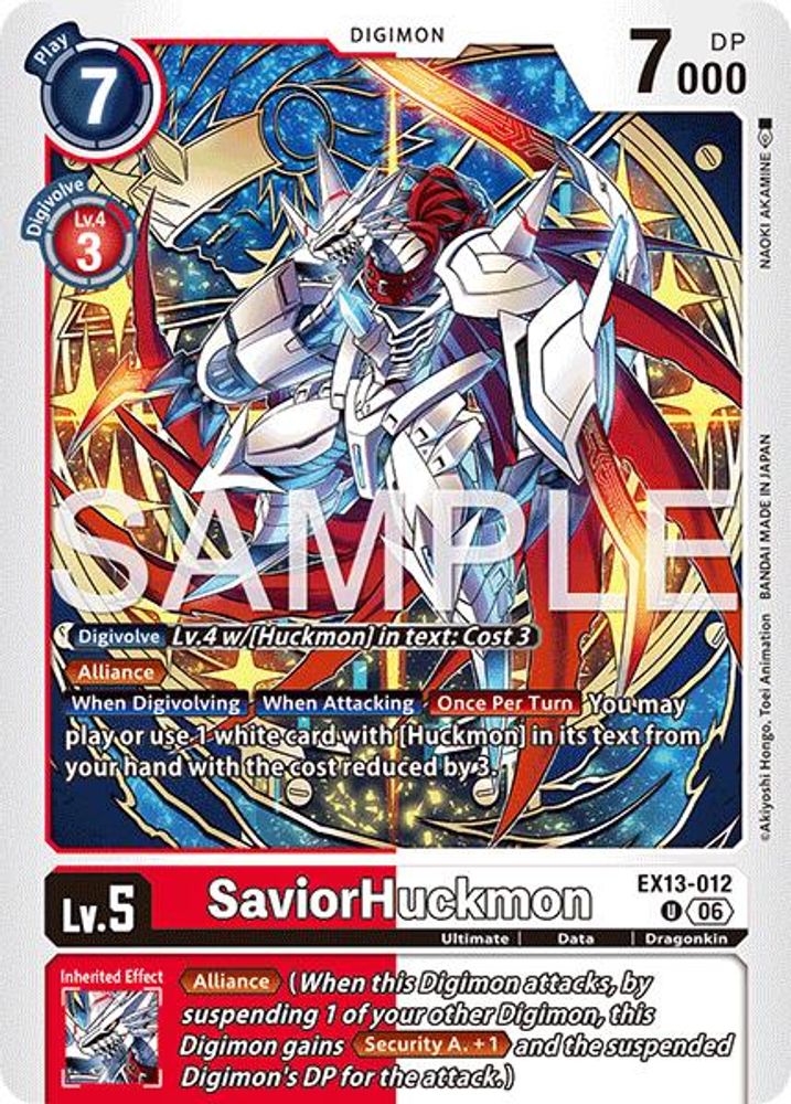 PLAYSET (4) 4x SaviorHuckmon (EX13-012) Uncommon - Digimon EX-13 Chivalrous XIII-Cherry Collectables