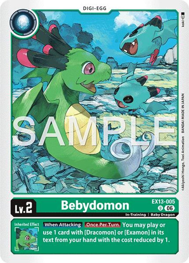 PLAYSET (4) 4x Bebydomon (EX13-005) Uncommon - Digimon EX-13 Chivalrous XIII-Cherry Collectables