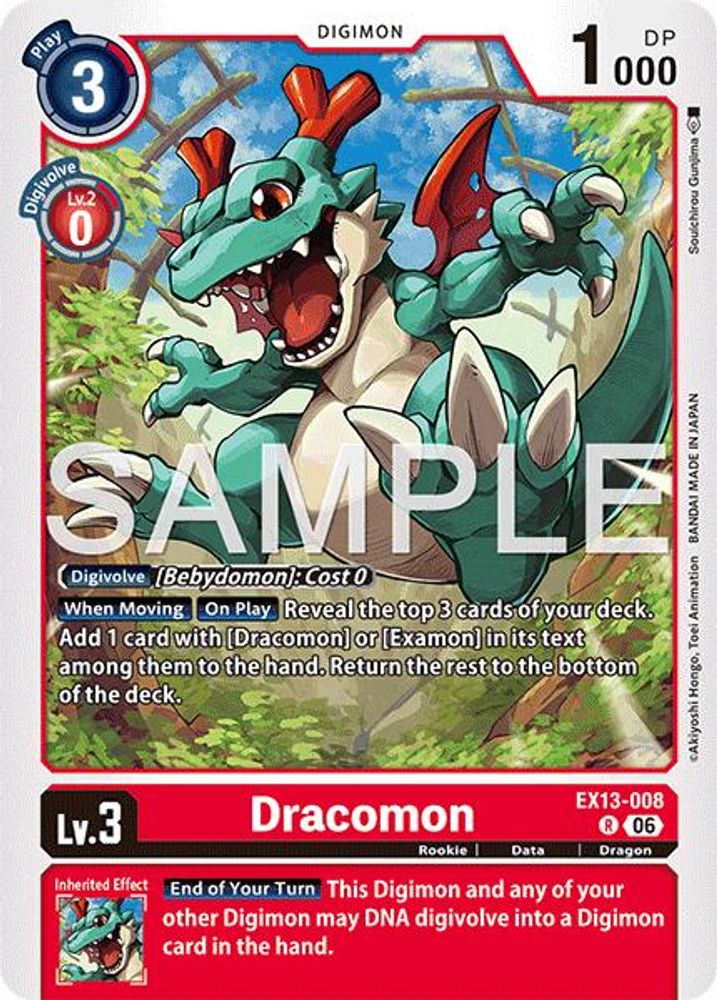 Dracomon (EX13-008) Rare - Digimon EX-13 Chivalrous XIII-Cherry Collectables