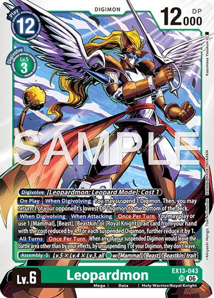 Leopardmon (EX13-043) Super Rare - Digimon EX-13 Chivalrous XIII-Cherry Collectables