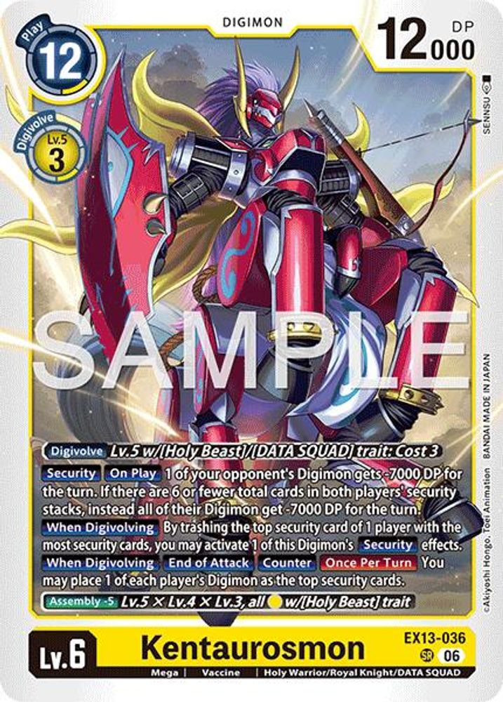 Kentaurosmon (EX13-036) Super Rare - Digimon EX-13 Chivalrous XIII-Cherry Collectables