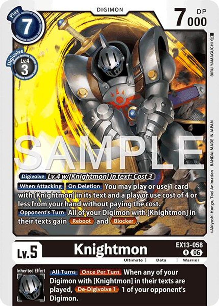 Knightmon (EX13-058) Rare - Digimon EX-13 Chivalrous XIII-Cherry Collectables