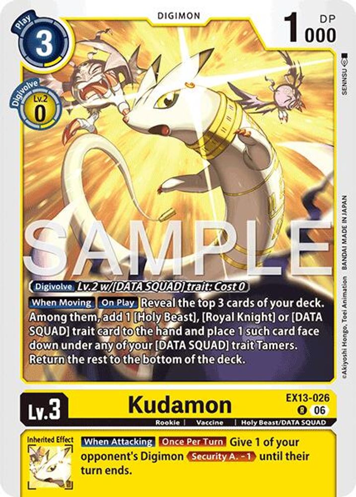 Kudamon (EX13-026) Rare - Digimon EX-13 Chivalrous XIII-Cherry Collectables