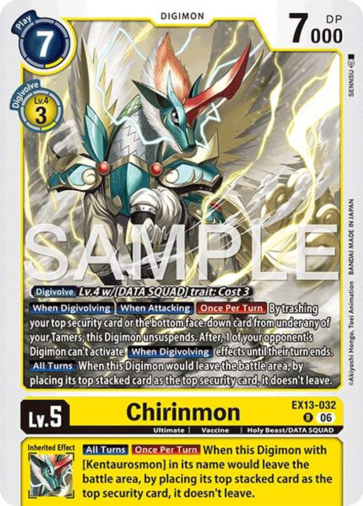 Chirinmon (EX13-032) Rare - Digimon EX-13 Chivalrous XIII-Cherry Collectables