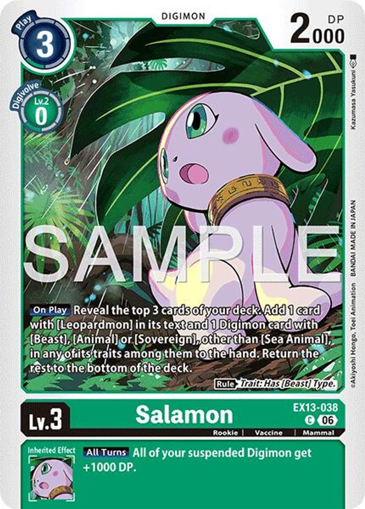 PLAYSET (4) 4x Salamon (EX13-038) Common - Digimon EX-13 Chivalrous XIII-Cherry Collectables