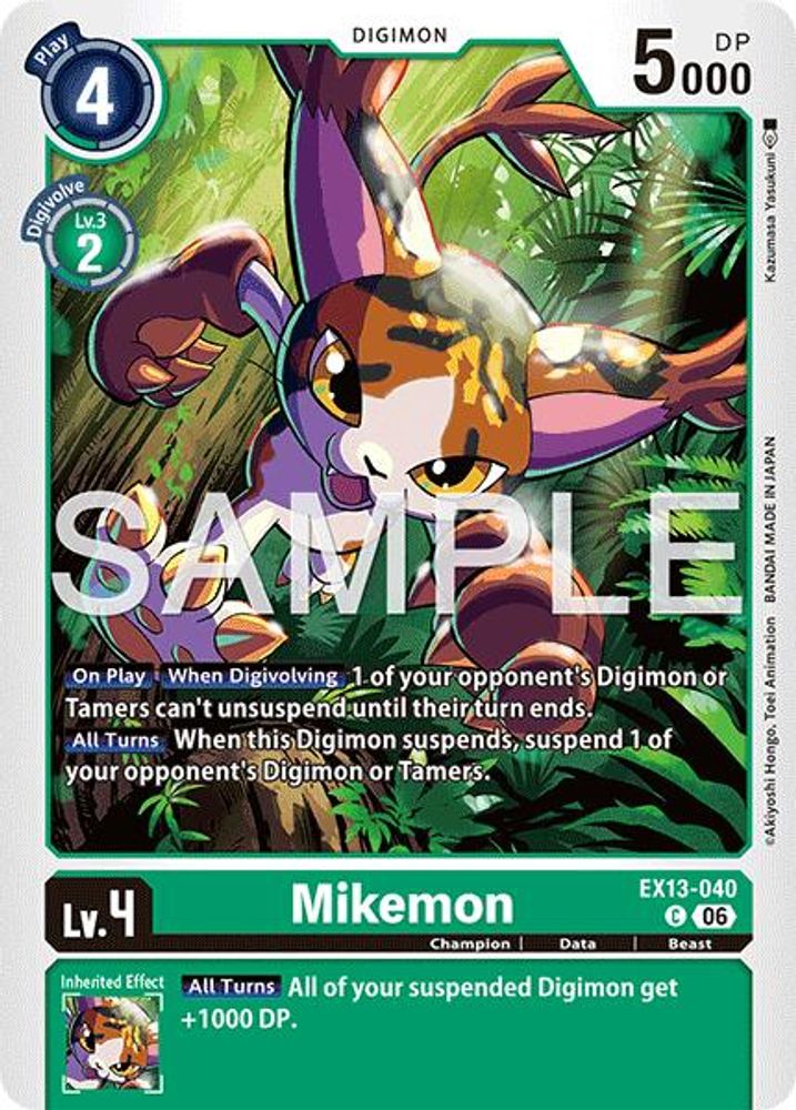 PLAYSET (4) 4x Mikemon (EX13-040) Common - Digimon EX-13 Chivalrous XIII-Cherry Collectables