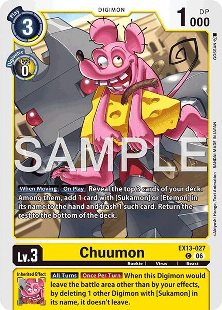 PLAYSET (4) 4x Chuumon (EX13-027) Common - Digimon EX-13 Chivalrous XIII-Cherry Collectables
