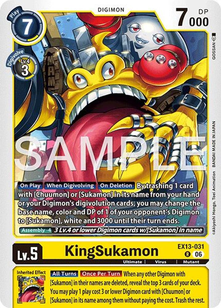 KingSukamon (EX13-031) Rare - Digimon EX-13 Chivalrous XIII-Cherry Collectables