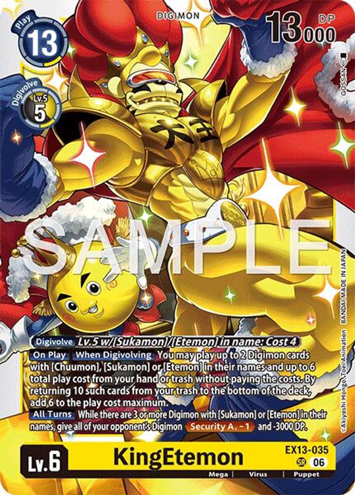 KingEtemon (EX13-035) Super Rare - Digimon EX-13 Chivalrous XIII-Cherry Collectables