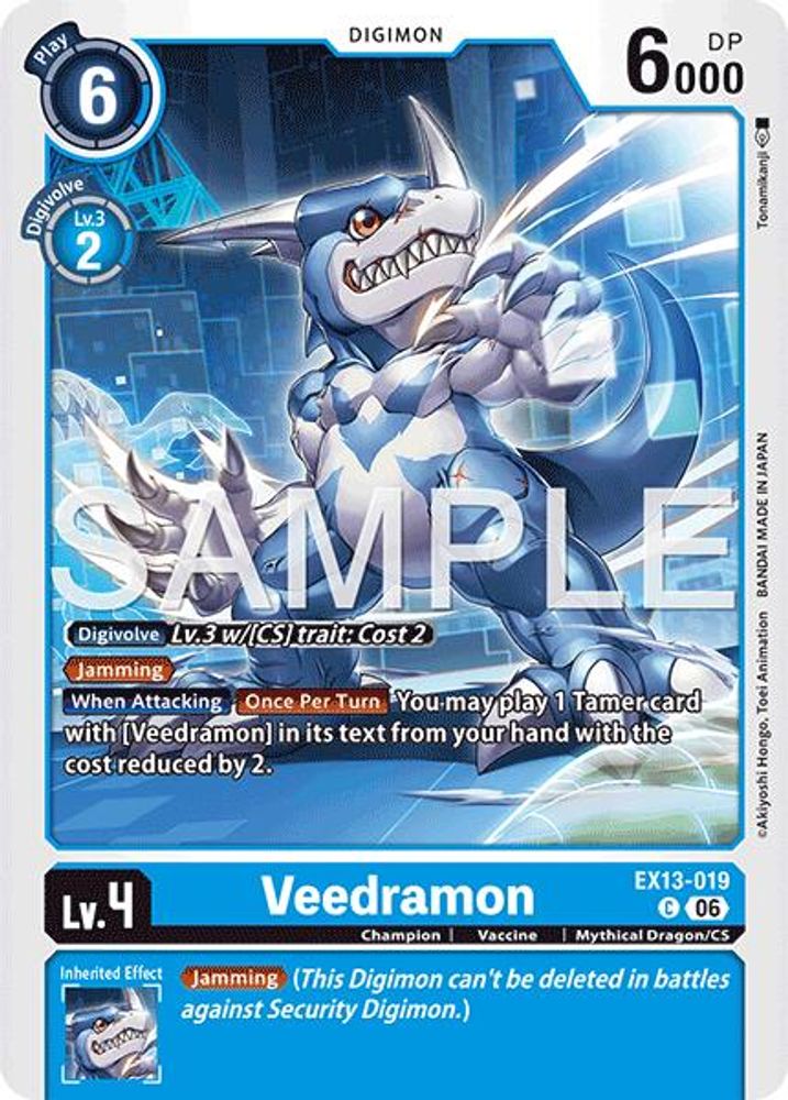 PLAYSET (4) 4x Veedramon (EX13-019) Common - Digimon EX-13 Chivalrous XIII-Cherry Collectables