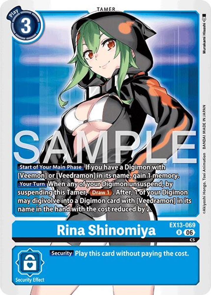 Rina Shinomiya (EX13-069) Rare - Digimon EX-13 Chivalrous XIII-Cherry Collectables