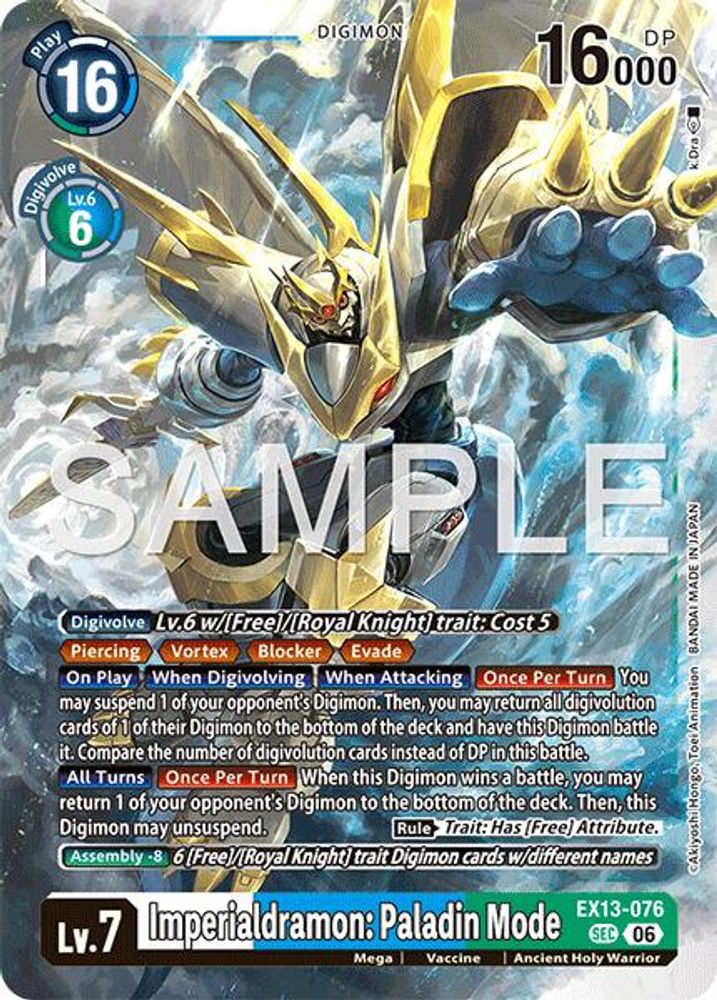 Imperialdramon: Paladin Mode (EX13-076) Secret Rare - Digimon EX-13 Chivalrous XIII-Cherry Collectables
