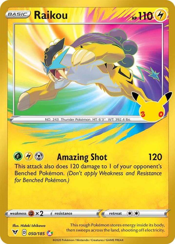 Raikou - [  050/185 ] -  Pokemon ME 30th Celebration Classic Collection
