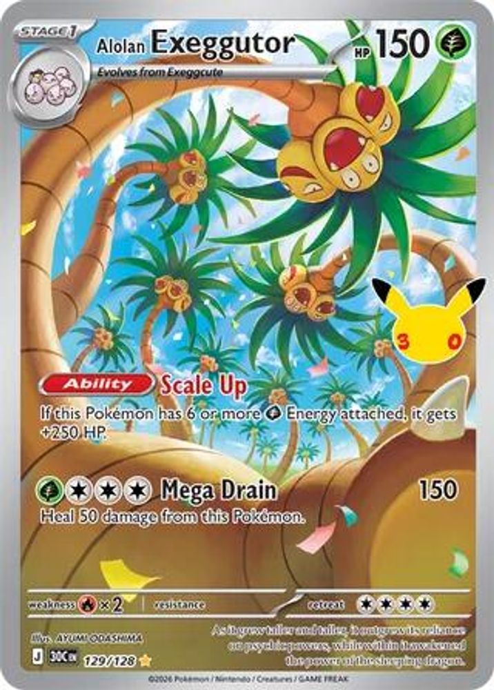 Alolan Exeggutor - [  129/128 ] -  Illustration Rare - Pokemon ME 30th Celebration