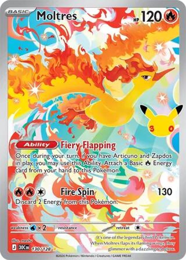 Moltres - [  130/128 ] -  Illustration Rare - Pokemon ME 30th Celebration