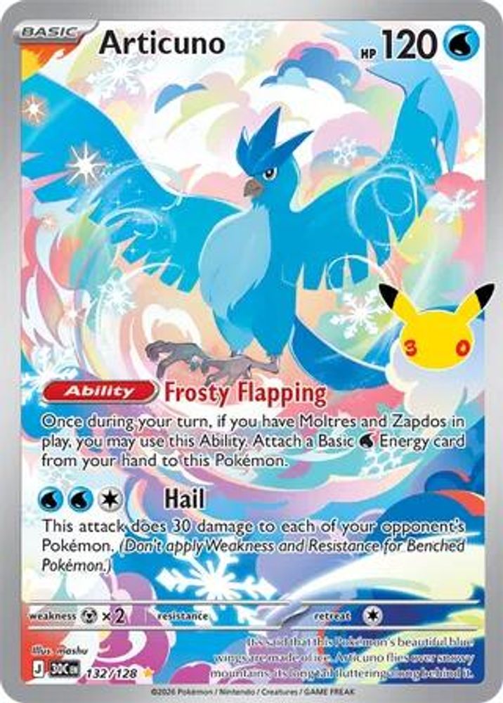 Articuno - [  132/128 ] -  Illustration Rare - Pokemon ME 30th Celebration